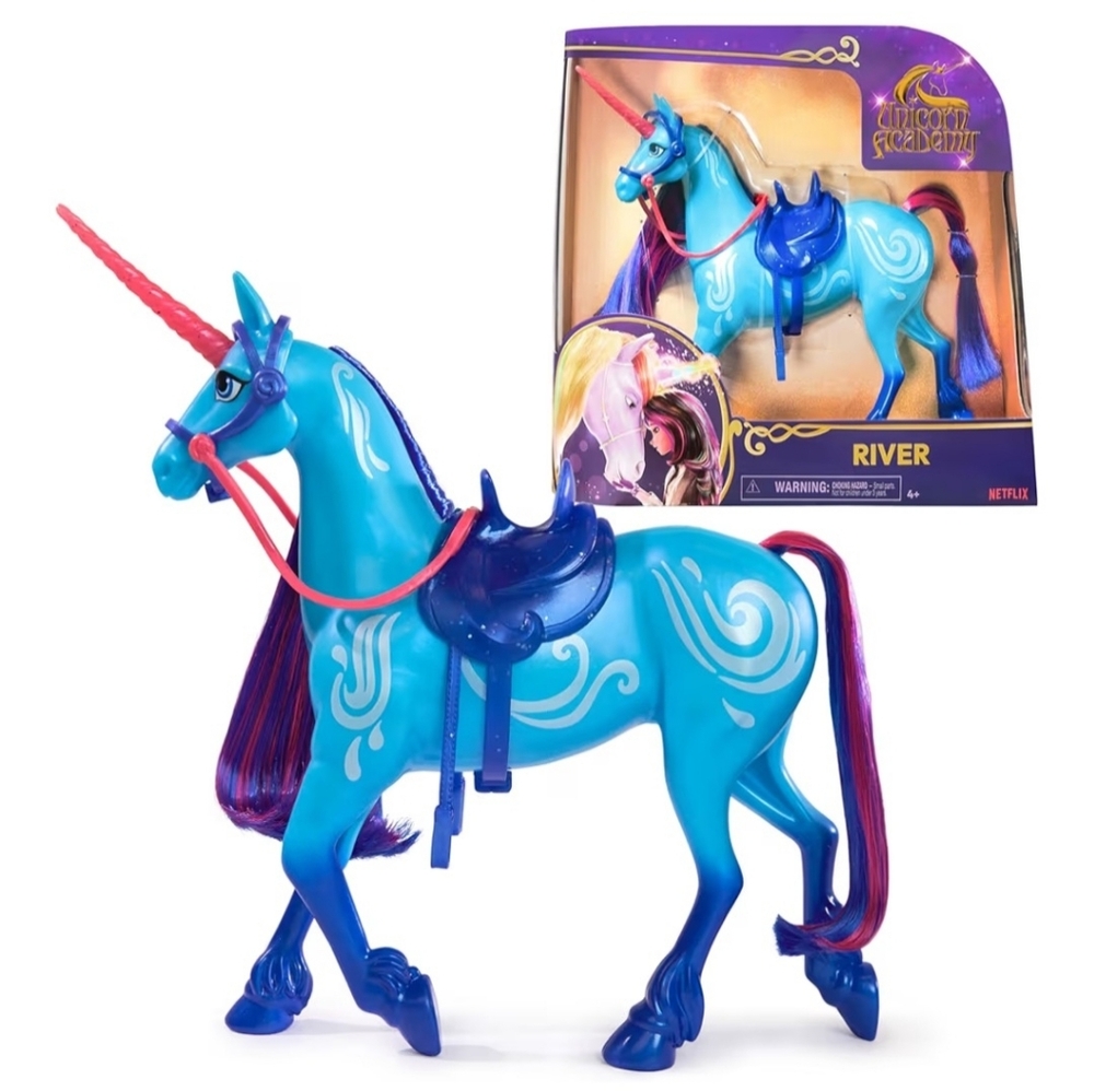 Unicorn Academy, River 11" Horse with 2 Riding Accessories NEW